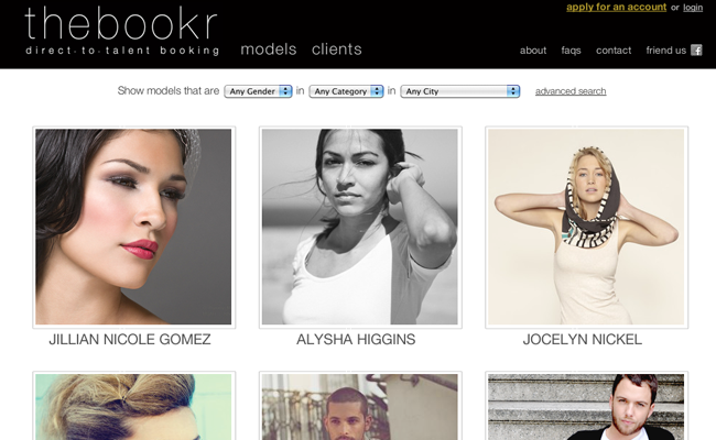 thebookr: Direct to Talent Online Model Booking Platform 1 thebookr models