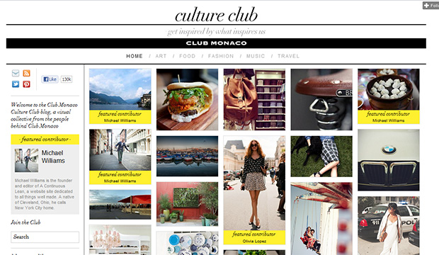 Club Monaco Tumblr Page